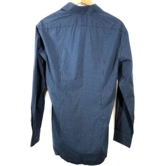 John Varvatos Blue Plaid Patterned Shirt - Picture 2 of 3